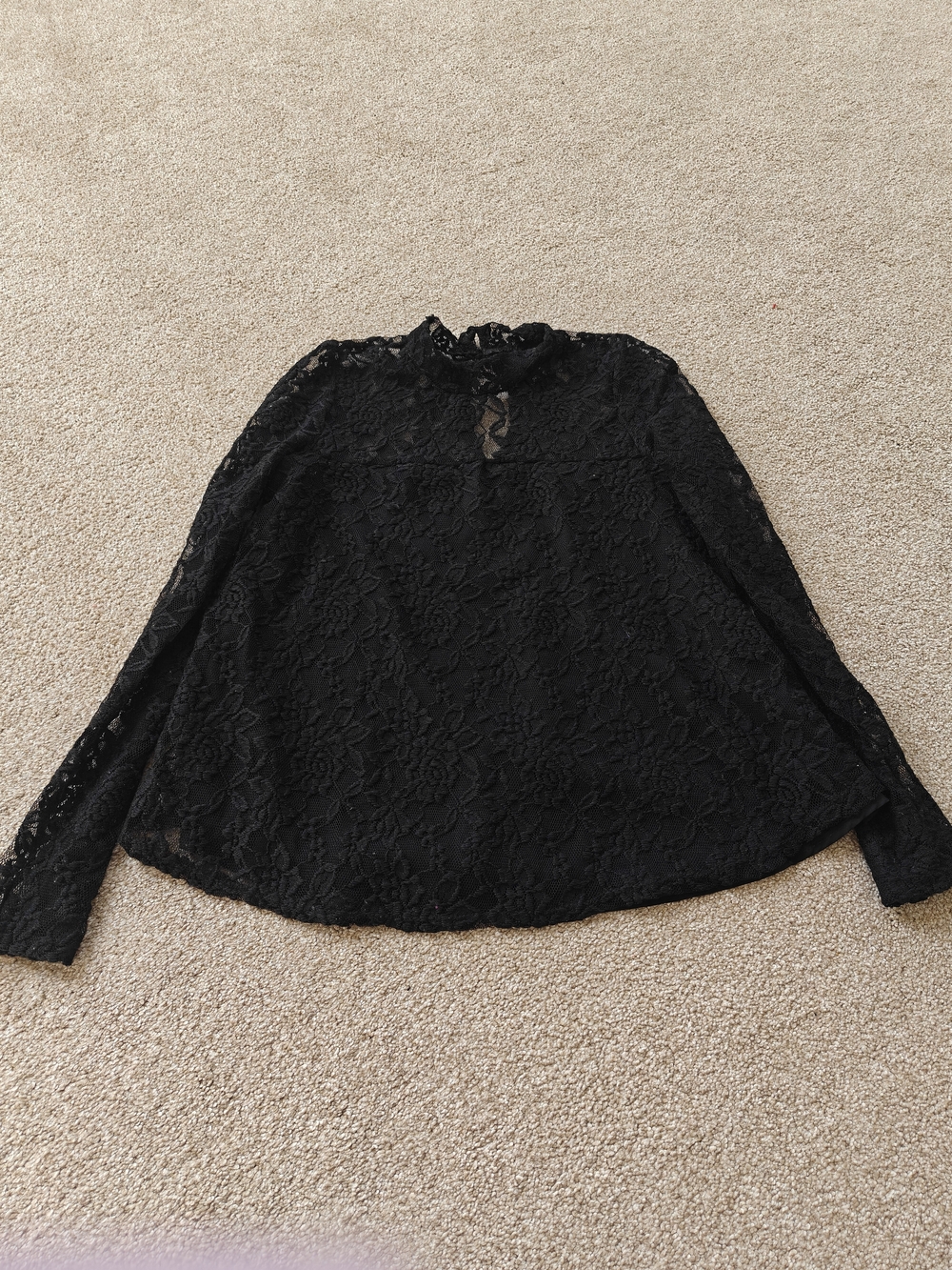 Abercrombie & Fitch Black Lace Long Sleeve Blouse